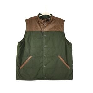 Ridgecut Toughwear Men's Full Zip Quilted Vest Size XL Green Brown Workwear
